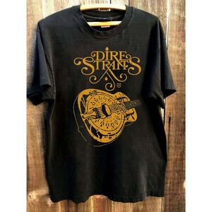 Dire Straits Band  90s Retro Style Black T Shirt